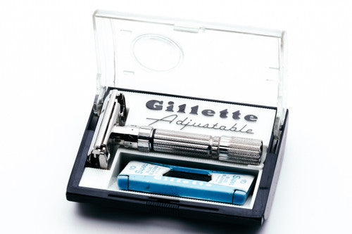 1958 Gillette Fatboy Adjustable Double Edge Razor Set D4
