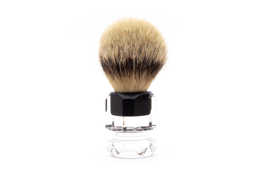 Modern Restored | Shavemac Acrylic Clear & Black Shaving Brush & Box