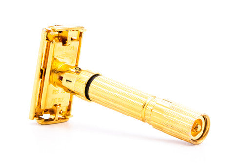 1960 F4 Gillette TTO Fatboy Adjustable Double Edge Safety Razor | 24K Gold Revamp