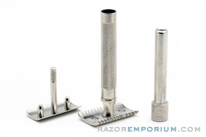 1920 Gillette Big Fellow DE Safety Razor Set in Wood Box - Factory Nickel