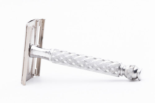 1971 Gillette Aluminum Spiral Handle Tech Safety Razor R1