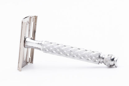 1971 Gillette Aluminum Spiral Handle Tech Safety Razor R1