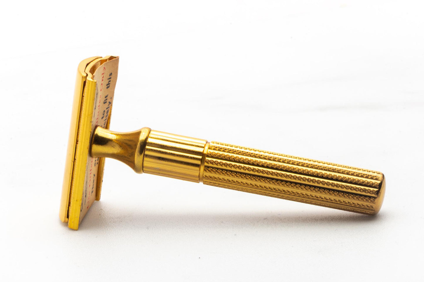 1946-53 Gillette Gold Fat Handle Tech in Blue & Gold Shipper with Original Case | New Old Stock