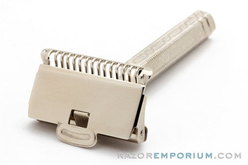 1940's Gem 1912 Style Single Edge Safety Razor | Factory Nickel