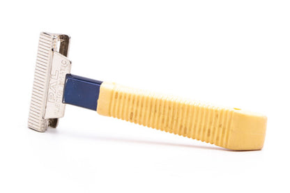 1950's PAL Injecto-Matic Single Edge Safety Razor | Cream/Blue Handle