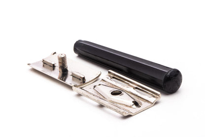 1940's WWII Gillette Tech Safety Razor with Black Plastic Handle & Case | Original Condition