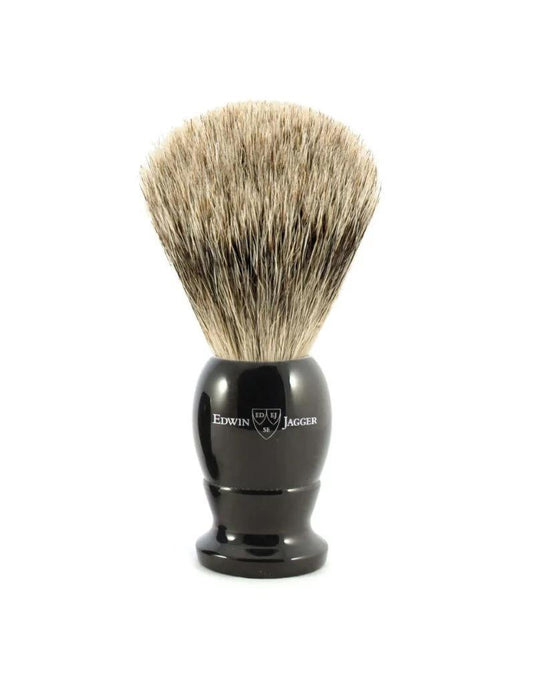 Edwin Jagger | English Shaving Brush, Imitation Ebony with Best Badger, Small