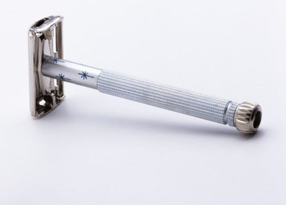 1965 Gillette K1 Blue Star Lady Gillette DE Safety Razor w/ Case