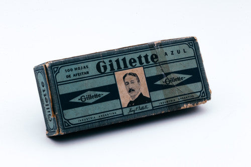 NOS - 100 Gillette Azul Blue - Made in Argentina - Double Edge Razor Blades
