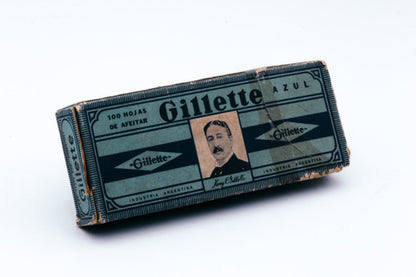 NOS - 100 Gillette Azul Blue - Made in Argentina - Double Edge Razor Blades