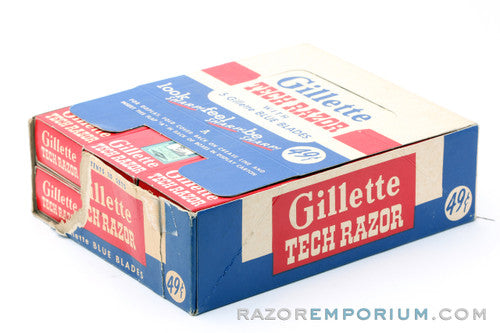 1952 Gillette NOS X3 Tech Double Edge Safety Razor Set - New Old Stock