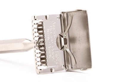 1912 Style Ever Ready Single Edge Safety Razor with Metal Case & Blade Bank | Nickel Revamp
