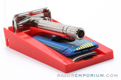 1958 Gillette TV Super Speed Razor w/ Red Case - D2