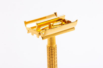 1964 J3 Gillette Flare Tip DE Super Speed Safety Razor |24k Gold Revamp