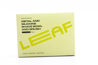 Leaf | Metal & Silicone Shave Bowl And Brush - Black