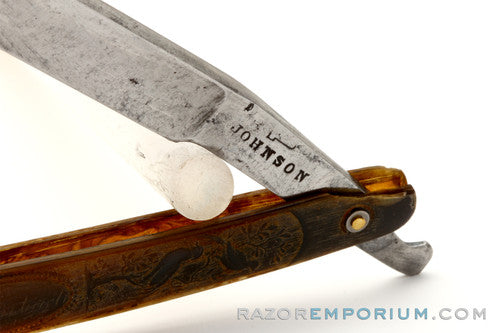 4/8" Johnson Vintage Straight Razor w/ Original Scales