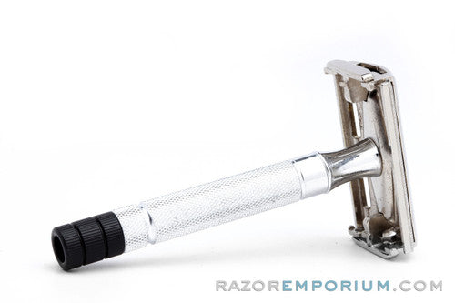 1951 Gillette Black Tip Super Speed TTO DE Razor Set W4