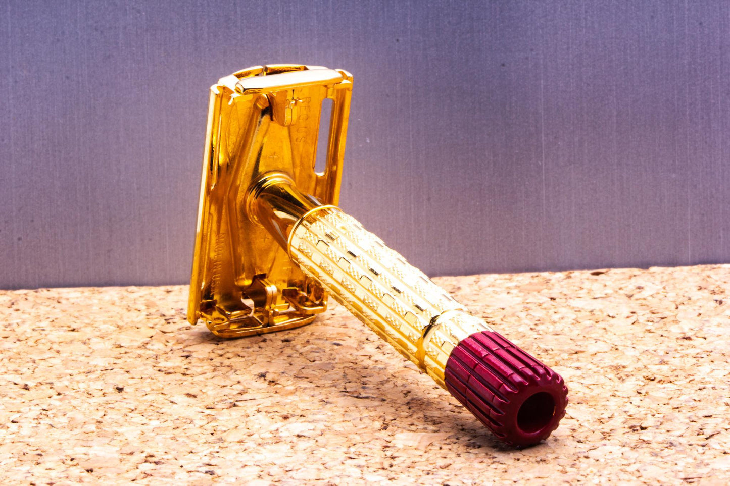 1957 C3 Gillette Heavy Red Tip Super Speed Safety Razor | 24K Gold Revamp