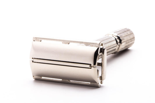 1959 E3 Gillette Fatboy Adjustable TTO Double Edge Safety Razor | Factory Nickel Revamp