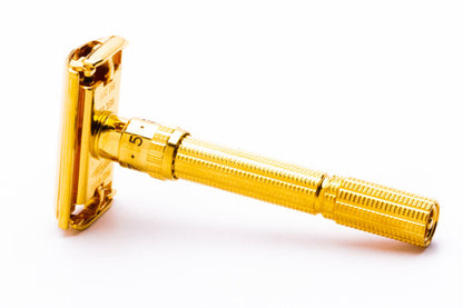 1962 H1 Gillette Slim Aristocrat Adjustable Double Edge Safety Razor | 24k Gold Revamp