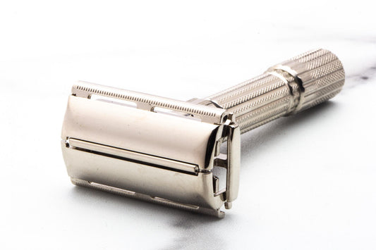 1958 D3 Gillette Fatboy TTO Adjustable Double Edge Safety Razor | Factory Nickel Revamp