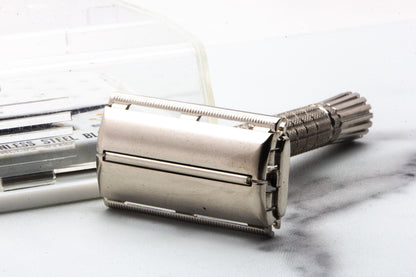 1966 L4 Gillette Flare Tip Super Speed Safety Razor Set | Original Condition