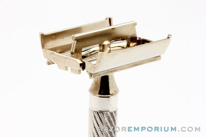1948-51 Gillette Executive DE Safety Razor in Ostrich Leather Case with Blade Dispenser