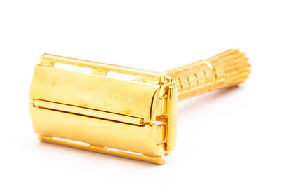 1983 D4 Gillette Flare Tip DE Safety Razor  | 24K Gold Revamp