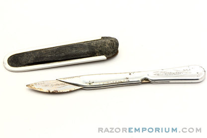 1920's Gillette Safety Razor Co. Office Knife w/ Leather Sleeve