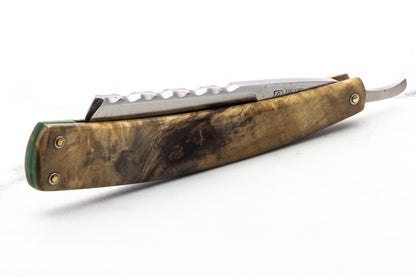 Rex Supply Co. |  5/8" Sovereign Steel Straight Edge Razor with Custom Wood/Epoxy Scales