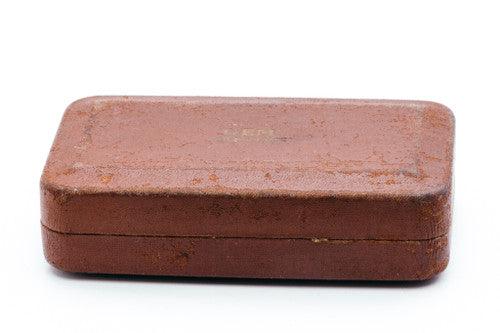 Gem 1940's Micromatic Gold Clog Pruf Single Edge Safety Razor w/ Brown Case and Blade Bank
