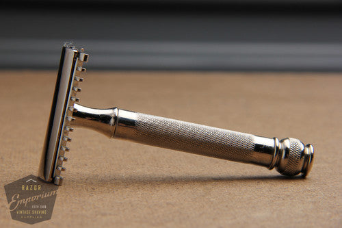 Gillette 1930's NEW Ball End Old Type  Long Comb DE 3 Piece Safety Razor * Nickel REVAMPED
