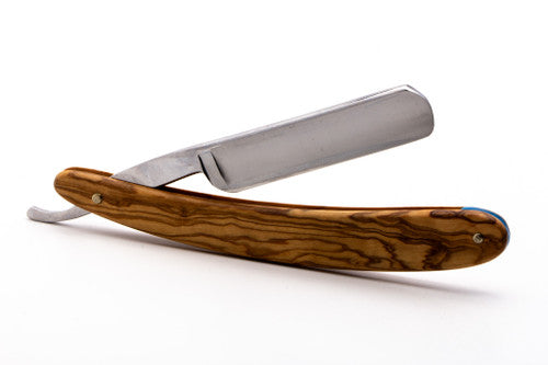 5/8" Ertan Süer Gustav Train Express Carbon Straight Razor | Olivewood Scales