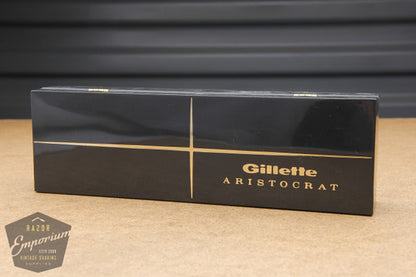 Gillette 1966 Gold Slim Aristocrat Adjustable Safety Razor L1 w/ Original Case