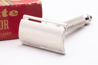 1963 I1 Gillette Ball End Tech DE Razor in Original Red Box | Original Condition