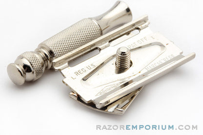 1966 Gillette Travel Ball End Tech 3 Piece DE Razor L1
