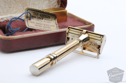 Gem 1930's Micromatic Razor Single Edge TTO in Brown Case