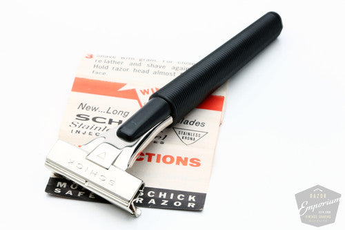 Schick 1960's Injector Black Safety Razor | w/ Case