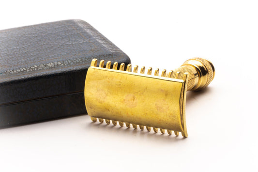 1940's Gillette Open Comb Travel Double Edge Safety Razor Set | Original Condition