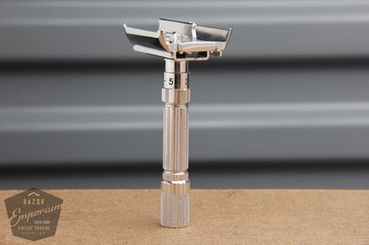 Gillette 1960 Fatboy Adjustable TTO Safety Razor  **  Rhodium REVAMPED