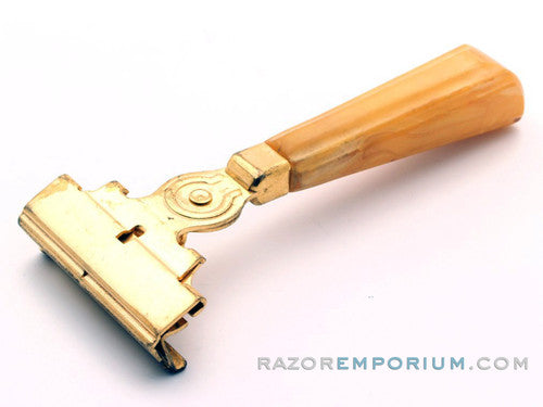 1940's Schick Gold SE Razor Injector Bakelite Handle Set w/ Black Case | Made in Canada