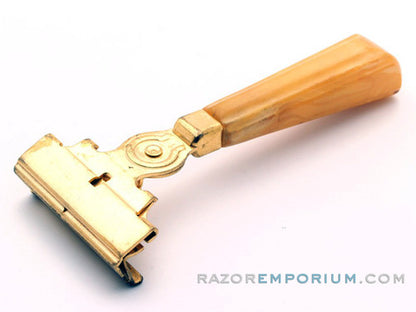 1940's Schick Gold SE Razor Injector Bakelite Handle Set w/ Black Case | Made in Canada