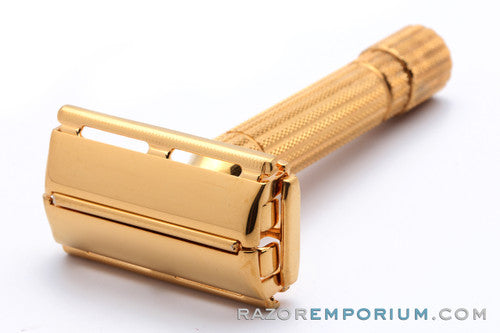 1952 Gillette Diplomat Double Edge Razor 24K Gold Revamp Y1
