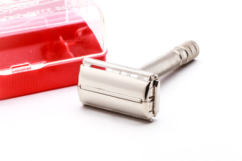 1940's Gillette Super Speed Double Edge Safety Razor with Original Box and Blade Bank