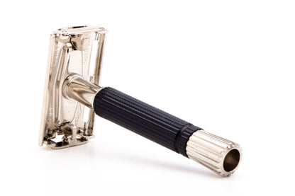 1974 U4 Gillette Black Handle Super Speed Safety Razor  |  Factory Nickel Revamp