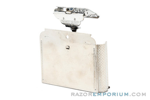 1930s Gem Minute Man Metal Wall Hanger with Single Edge Razor