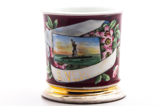 Vintage Hand Painted S. Verristra "Statue Of Liberty" Shaving Mug