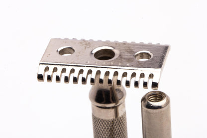 1926 Gillette Big Fellow Double Edge Safety Razor Set | Factory Nickel Revamp