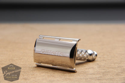 Gillette 1970 Mini Ball End Tech 3 Piece DE Razor w/ Etched Logo Cap - P3