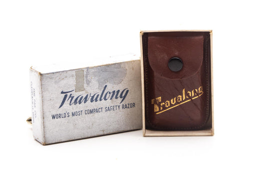 1950's Travalong Gold Folding Travel Safety Razor Set | Original Condition